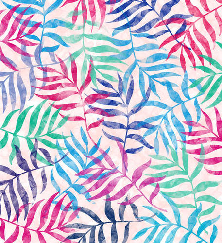 Watercolor Tropical Palm Leaves Mural by Amir Faysal