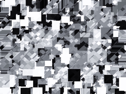 geometric square pixel pattern abstract in black and white Mural by Timmy333