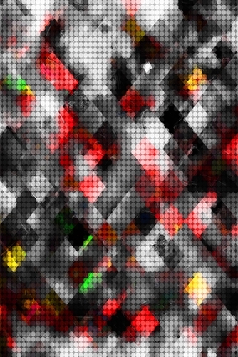 graphic design pixel geometric square pattern abstract background in red black Mural by Timmy333