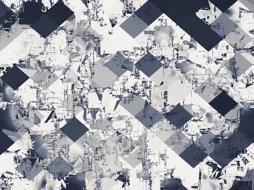 geometric square pixel pattern abstract in black and white  Mural by Timmy333