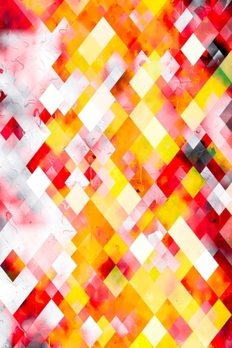 geometric square pixel pattern abstract art background in red orange yellow Mural by Timmy333