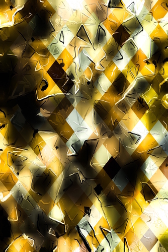 geometric pixel pattern abstract background in yellow and black Mural by Timmy333