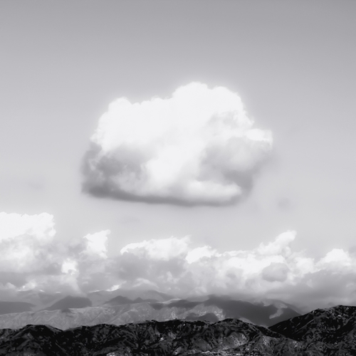 mountain with cloudy sky in Los Angeles USA in black and white Mural by Timmy333