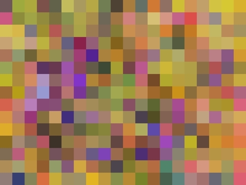 geometric square pixel pattern abstract in yellow green purple Mural by Timmy333