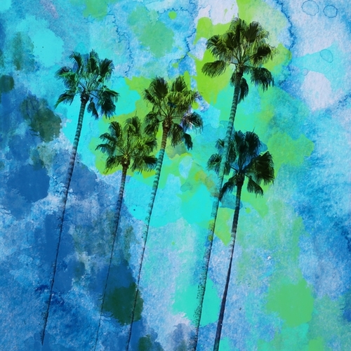 Palm trees on the beach  Mural by Irena Orlov