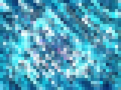 geometric square pixel pattern abstract in blue Mural by Timmy333