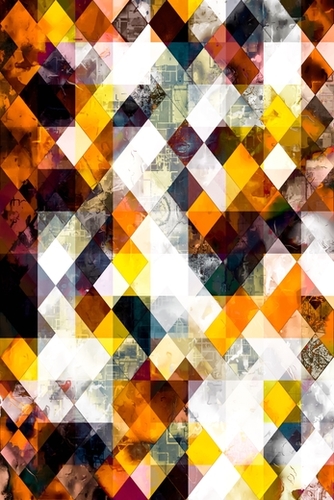 brown yellow orange geometric pixel pattern abstract art background Mural by Timmy333