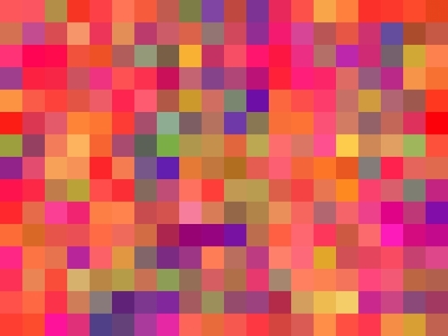geometric square pixel pattern abstract in pink blue yellow Mural by Timmy333
