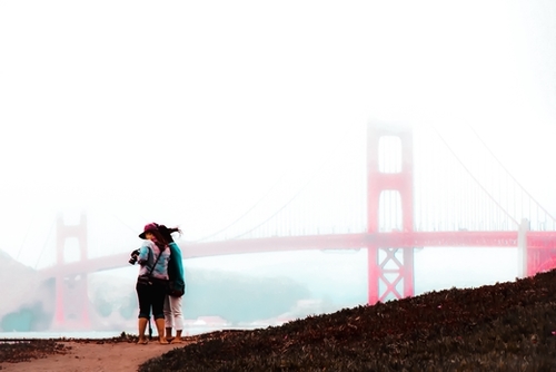 foggy day at Golden Gate Bridge, San Francisco, USA Mural by Timmy333