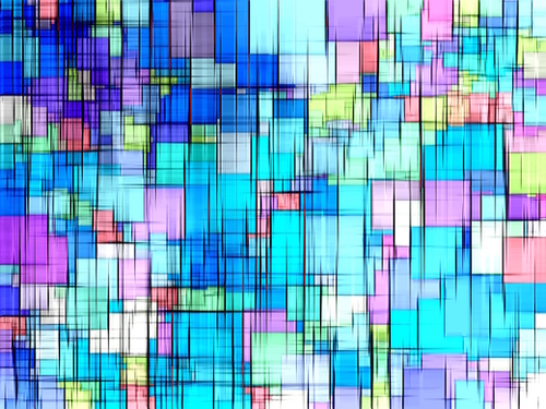 geometric square line pattern abstract background in blue pink yellow Mural by Timmy333