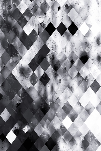 geometric square pixel pattern abstract art background in black and white Mural by Timmy333