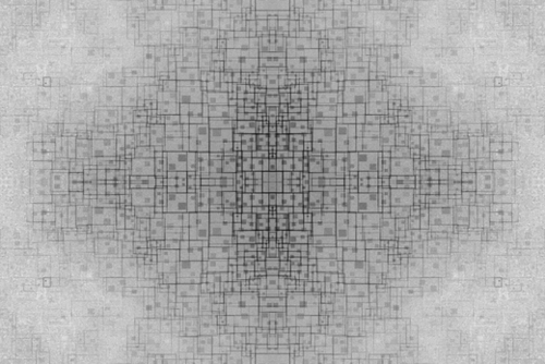 fractal graphic design geometric symmetry line pattern abstract background in black and white Mural by Timmy333