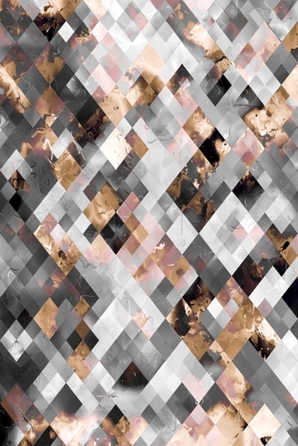 geometric square pixel pattern abstract art background in brown Mural by Timmy333