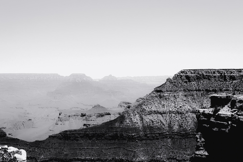 Desert at Grand Canyon national park Arizona USA in black and white Mural by Timmy333