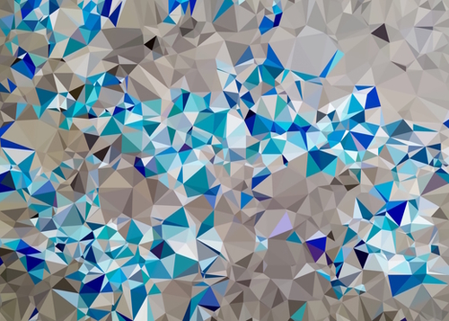 geometric triangle pattern abstract in blue and black Mural by Timmy333