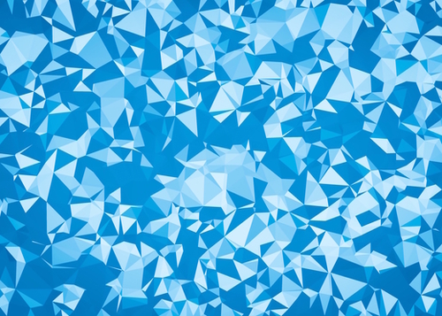 geometric triangle pattern abstract in blue Mural by Timmy333