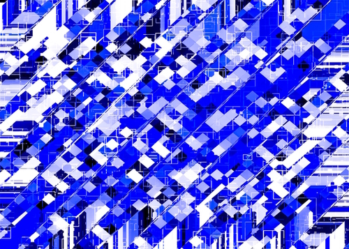 geometric square pixel pattern abstract background in blue Mural by Timmy333