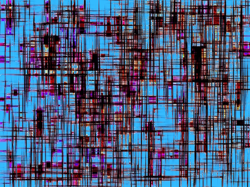 geometric line pattern abstract art texture in blue and pink Mural by Timmy333