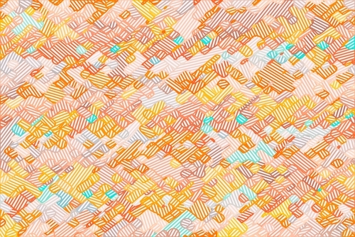 geometric square pixel line pattern abstract in brown orange blue Mural by Timmy333