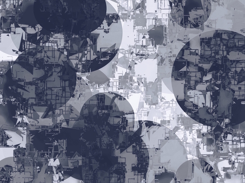 geometric circle pattern abstract in black and white Mural by Timmy333