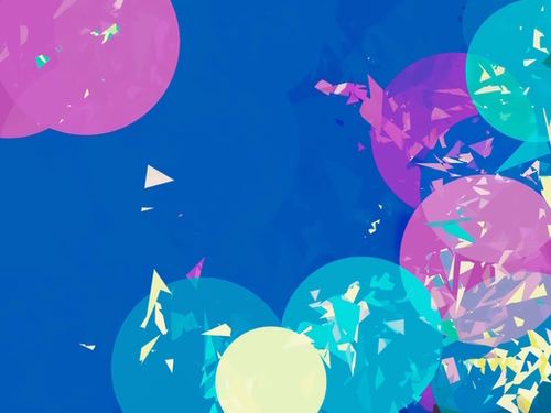 geometric circle shape abstract background in blue and pink Mural by Timmy333