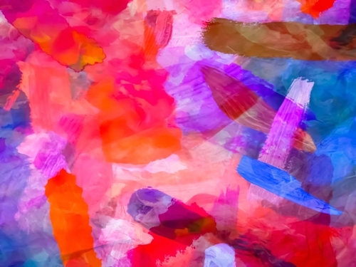 splash painting texture abstract background in purple pink red blue Mural by Timmy333