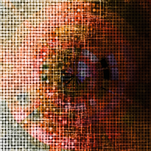 graphic design geometric circle pattern abstract background in brown pink Mural by Timmy333