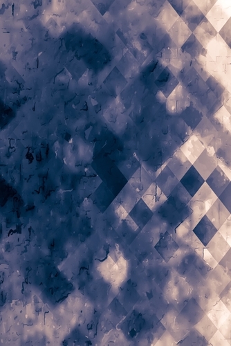 geometric square pixel pattern abstract background in black white and blue Mural by Timmy333