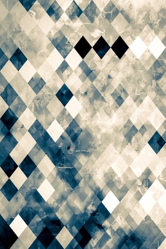 vintage geometric square pixel pattern abstract art in blue Mural by Timmy333