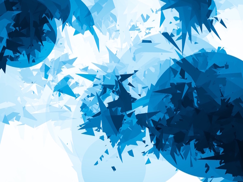 geometric circle and triangle shape abstract background in blue Mural by Timmy333