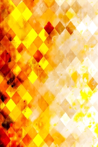 geometric pixel square pattern abstract in brown and yellow Mural by Timmy333