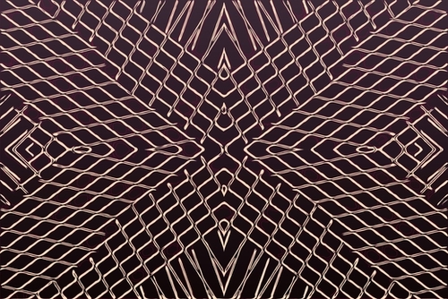 geometric symmetry line pattern abstract in brown Mural by Timmy333