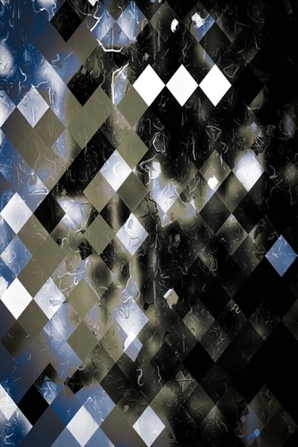 geometric pixel square pattern abstract background in blue and black Mural by Timmy333