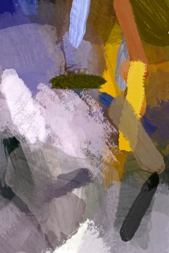 abstract splatter brush stroke painting texture background in yellow purple brown Mural by Timmy333