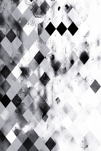 geometric pixel square pattern abstract background in black and white Mural by Timmy333