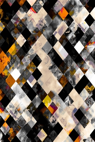 geometric pixel square pattern abstract background in yellow brown Mural by Timmy333