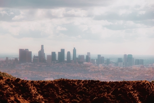City view with cloudy sky from Los Angeles California USA Mural by Timmy333