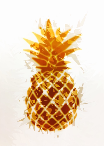 pineapple in brown and yellow with geometric triangle pattern abstract Mural by Timmy333