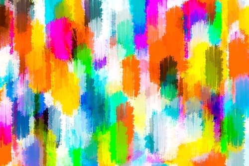 abstract splatter brush stroke painting texture background in orange pink blue yellow Mural by Timmy333