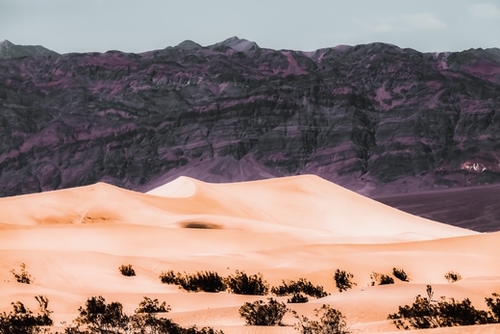 sand desert with mountain background at Death Valley national park California USA Mural by Timmy333