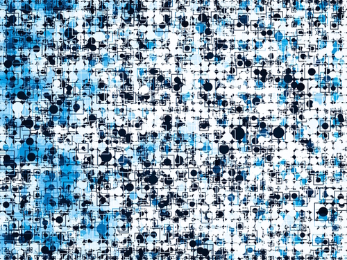geometric circle and square pattern abstract background in blue Mural by Timmy333