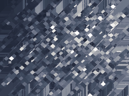 geometric square pixel pattern abstract background in black and white Mural by Timmy333