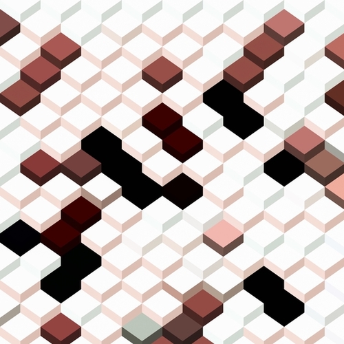 geometric square cube pattern abstract background in brown Mural by Timmy333