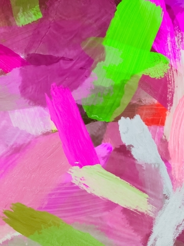 brush painting texture abstract background in pink green Mural by Timmy333