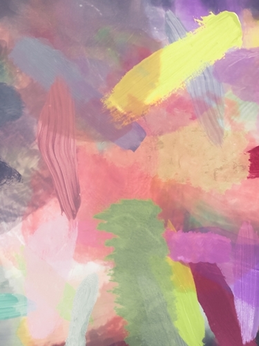 brush painting texture abstract background in pink purple yellow Mural by Timmy333