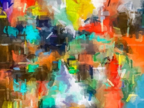 splash brush painting texture abstract background in brown orange blue yellow Mural by Timmy333