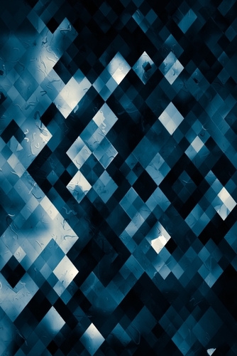 geometric square pixel pattern abstract background in blue  Mural by Timmy333