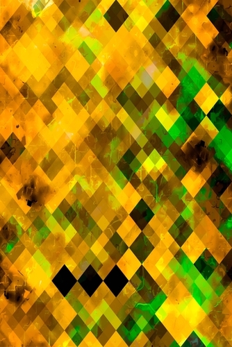 geometric square pixel pattern abstract background in brown green yellow Mural by Timmy333