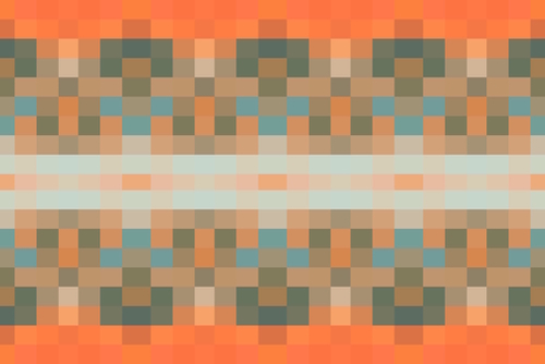 geometric symmetry art pixel square pattern abstract background in orange blue Mural by Timmy333