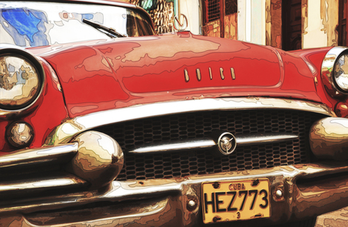 Buick in Cuba Mural by fauremypics